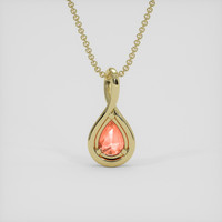 1.17 Ct. Padparadscha Sapphire Pendant, 14K Yellow Gold 4