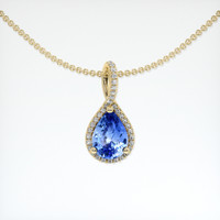 0.86 Ct. Blue Sapphire Pendant, 18K Yellow Gold 1