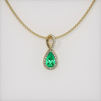 1.66 Ct. Emerald Pendant, 18K Yellow Gold 1