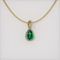 1.12 Ct. Emerald  Pendant - 18K Yellow Gold