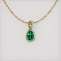 1.12 Ct. Emerald Pendant, 18K Yellow Gold 1