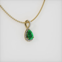 1.12 Ct. Emerald Pendant, 18K Yellow Gold 2