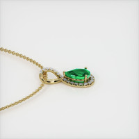 1.12 Ct. Emerald Pendant, 18K Yellow Gold 3