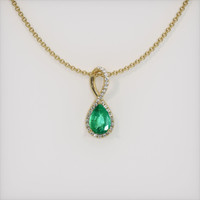 0.67 Ct. Emerald Pendant, 18K Yellow Gold 1