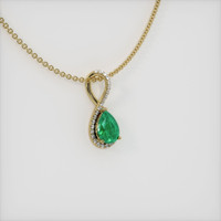 0.67 Ct. Emerald Pendant, 18K Yellow Gold 2