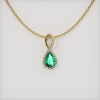 0.54 Ct. Emerald Pendant, 18K Yellow Gold 1