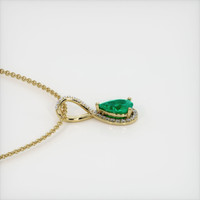 0.54 Ct. Emerald Pendant, 18K Yellow Gold 3