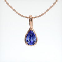 2.87 Ct. Blue Sapphire Pendant, 14K Rose Gold 1
