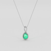 1.12 Ct. Emerald Pendant, Silver 1