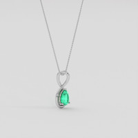 1.12 Ct. Emerald Pendant, Silver 2