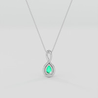 1.12 Ct. Emerald Pendant, Silver 4