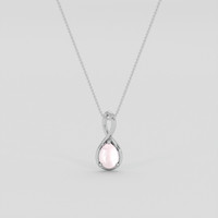 1.32 Ct. Pink Rose Quartz Pendant, Silver 1