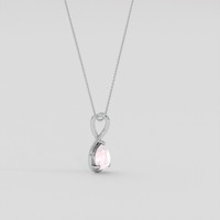 1.32 Ct. Pink Rose Quartz Pendant, Silver 2