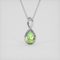 2.59 Ct. Green Paraiba Tourmaline Pendant, 14K White Gold 1