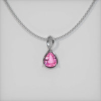 1.21 Ct. Pink Sapphire Pendant, 14K White Gold 1