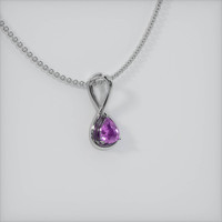 0.70 Ct. Sapphire Pendant, 14K White Gold 2