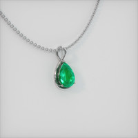 2.84 Ct. Emerald  Pendant - 18K White Gold