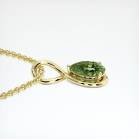 5.26 Ct. Green Sapphire Pendant, 14K Yellow Gold 3