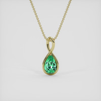 0.67 Ct. Emerald Pendant, 18K Yellow Gold 1