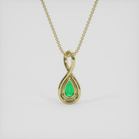 0.67 Ct. Emerald Pendant, 18K Yellow Gold 4