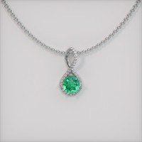 0.73 Ct. Emerald Pendant, Platinum 950 1