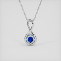 0.82 Ct. Blue Sapphire Pendant, Platinum 950 4
