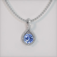 1.29 Ct. Sapphire Pendant, Platinum 950 1