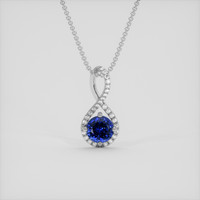 0.82 Ct. Blue Sapphire Pendant, Silver 1