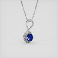 0.82 Ct. Blue Sapphire Pendant, Silver 2