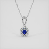 0.82 Ct. Blue Sapphire Pendant, Silver 4