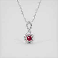0.68 Ct. Ruby Pendant, 14K White Gold 4