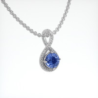 2.04 Ct. Sapphire Pendant, 14K White Gold 2