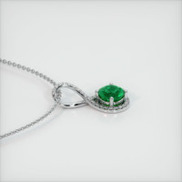 Pave Emerald Pendant 0.98 Ct., 18K White Gold Preview