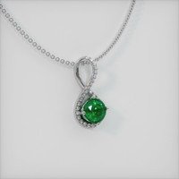 1.06 Ct. Emerald Pendant, 18K White Gold 2