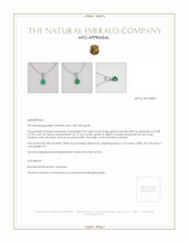 Emerald 吊坠 0.83 Ct., 18K 白色黄金 Appraisal
