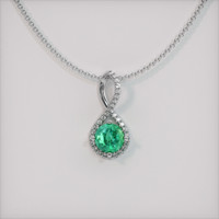 Emerald 吊坠 0.83 Ct., 18K 白色黄金 Preview