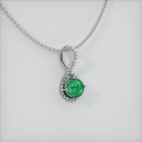 0.83 Ct. Emerald Pendant, 18K White Gold 2