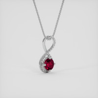 0.68 Ct. Ruby Pendant, 18K White Gold 2