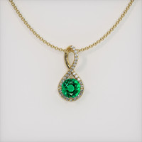 0.98 Ct. Emerald Pendant, 18K Yellow Gold 1