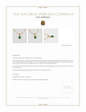 Emerald Pendant 0.85 Ct., 18K Yellow Gold Appraisal