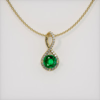 0.85 Ct. Emerald   Pendant, 18K Yellow Gold 1
