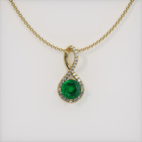 1.06 Ct. Emerald Pendant, 18K Yellow Gold 1