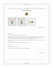 Emerald Pendant 0.83 Ct., 18K Yellow Gold Appraisal