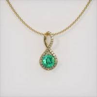 0.83 Ct. Emerald Pendant, 18K Yellow Gold 1