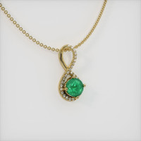 0.83 Ct. Emerald Pendant, 18K Yellow Gold 2