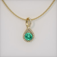 Emerald Pendant 0.90 Ct. 18K Yellow Gold Preview