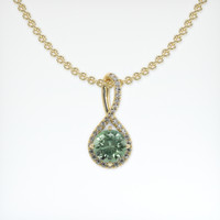 1.50 Ct. Sapphire Pendant, 18K Yellow Gold 1