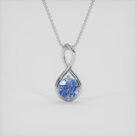 1.41 Ct. Blue Sapphire Pendant, 10K White Gold 1