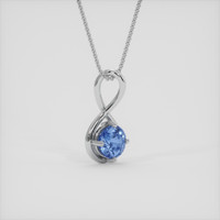 1.41 Ct. Blue Sapphire Pendant, 10K White Gold 2