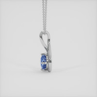 1.41 Ct. Blue Sapphire Pendant, 10K White Gold 3